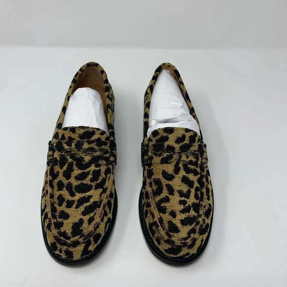 Re/Done 264-17W9LFR 90s Loafers Shoes Women's 38 Leopard‎ Tapestry Slip-on S0431